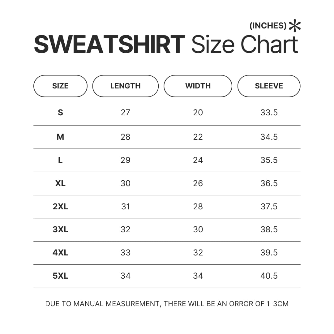 Sweatshirt Size Chart 1 - Call Her Daddy Store