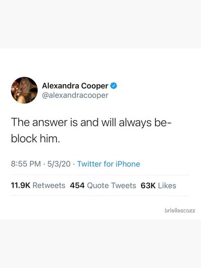 The Answer Will Always Be Block Him Alex Cooper Tweet Call Her Daddy Tapestry Official Call Her Daddy Merch