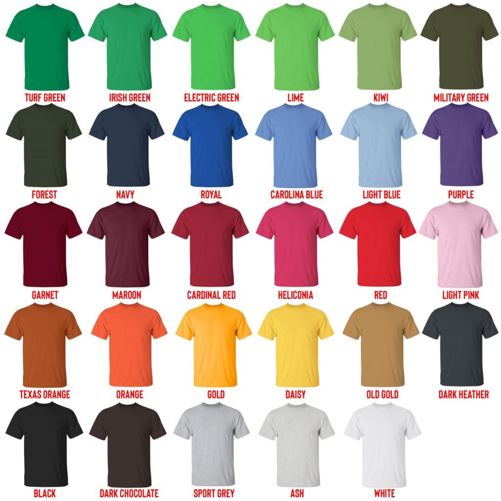 t shirt color chart - Call Her Daddy Store