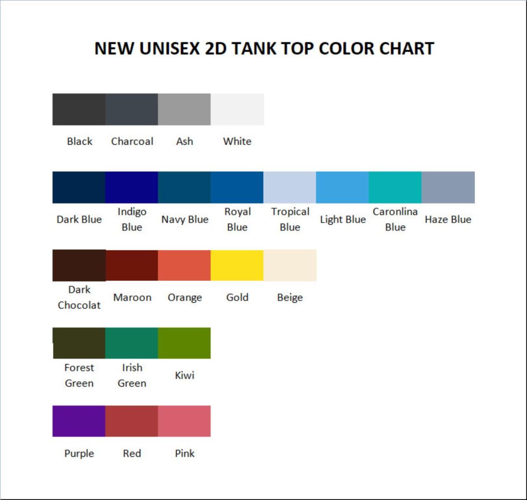 tank top color chart - Call Her Daddy Store